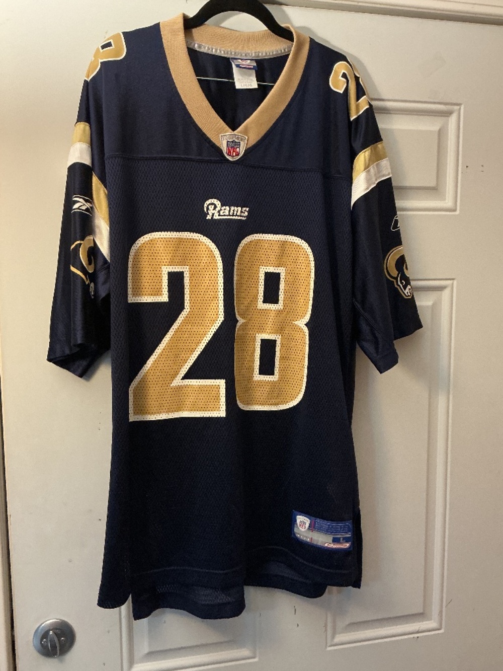 Vintage St. Louis Rams  Marshall Faulk #28 Reebok Jersey Men's Size L